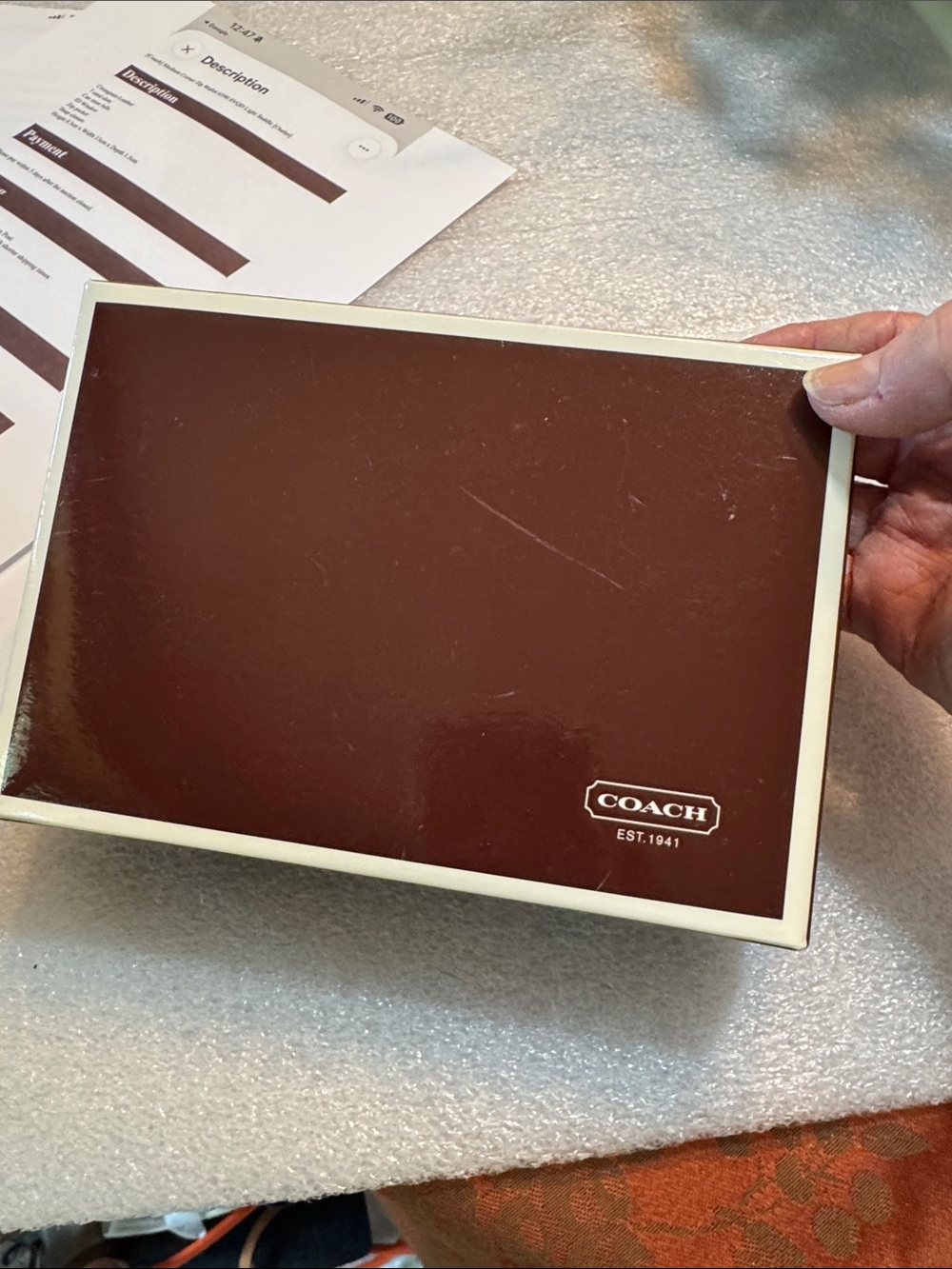 Coach Pebbled Leather Wallet in Taupe Brown with Gold Logo NWT - Picture 16 of 16